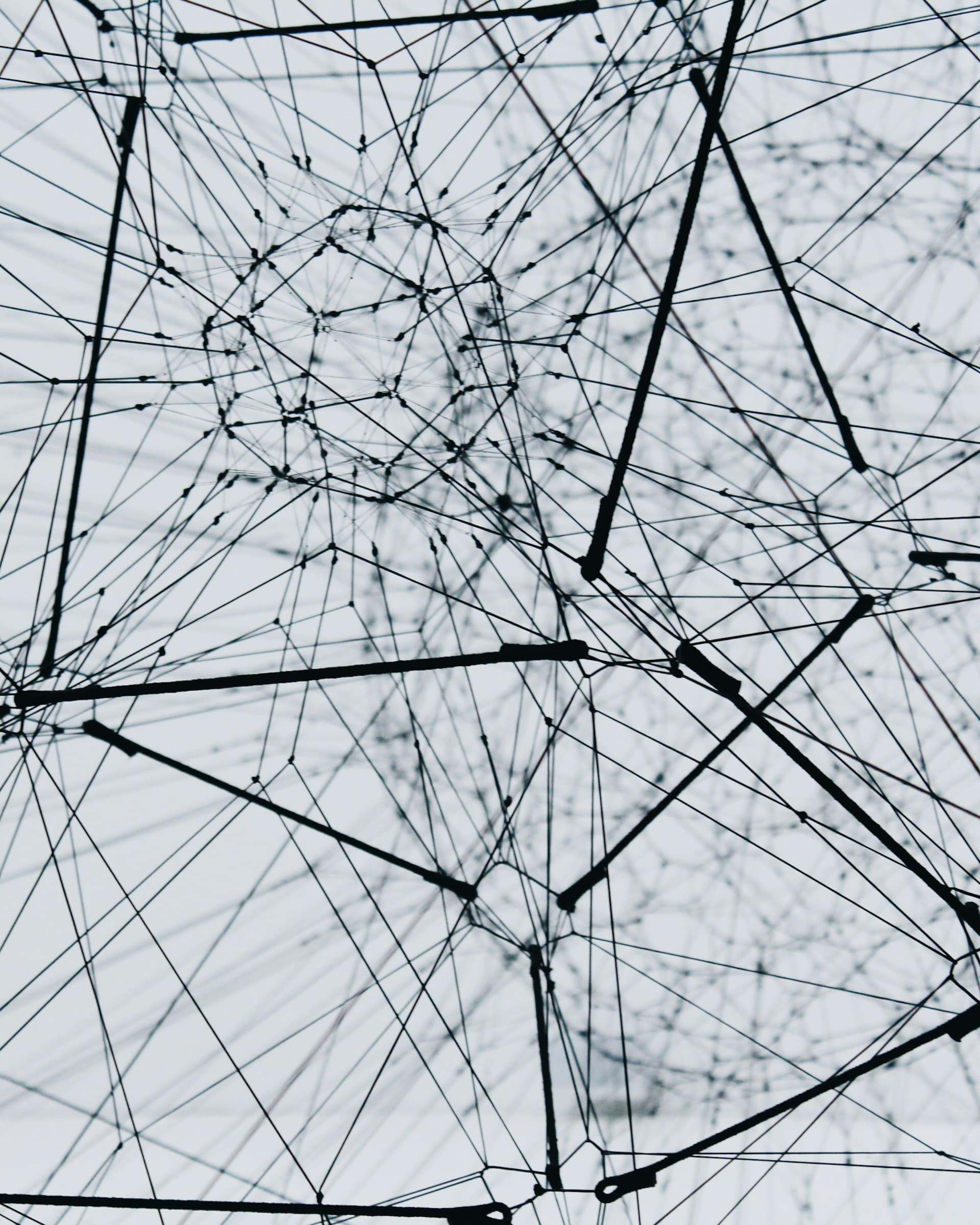 Network mesh structure — nodes and connections, wireframe